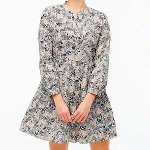 JCrew Cotton Poplin Shirt Dress in Zebra Safari Print
